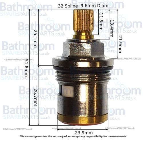 Mayfair Lila Bath Shower Mixer Tap Cartridges Pair MS-XLIL007-VLVS