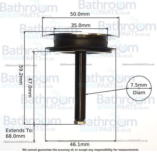 Mc Alpine Pop up Plug Chrome 50mm PLUG210