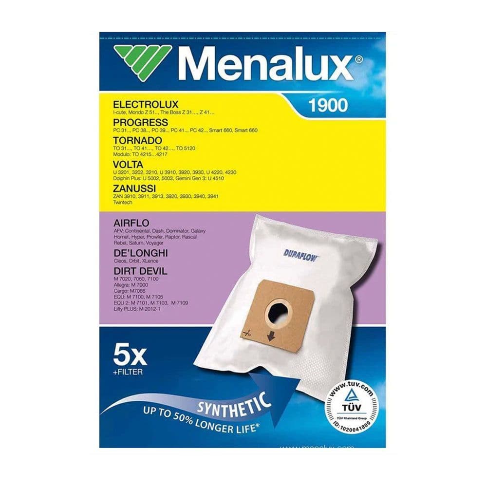 Menalux 1900 Vacuum Cleaner Bags - 5 Pack Bags1900