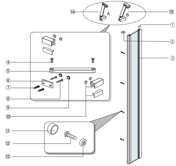 Merlyn 8 Series 16501690mm Sliding Shower with Inline Panel M88281