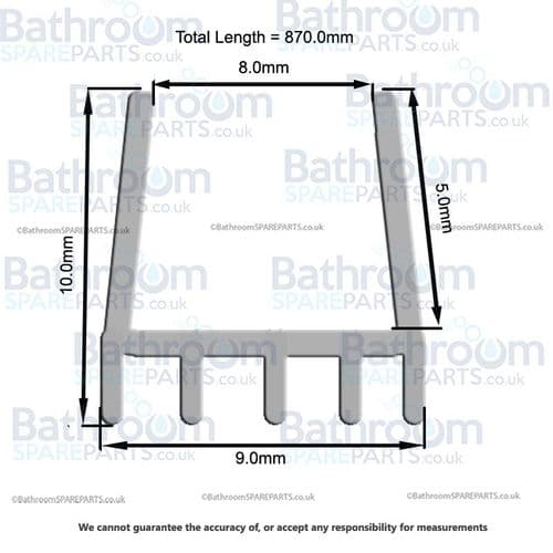 Merlyn Ionic Essence Fixed Panel Top/ Bottom Seal SP0B08119