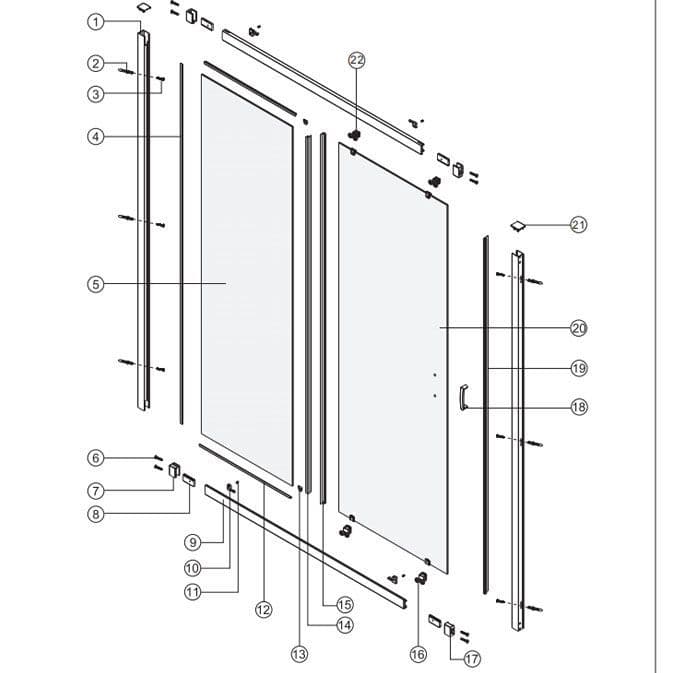 Merlyn IQ 1500mm Sliding Shower Enclosure KAS15 Spare Parts