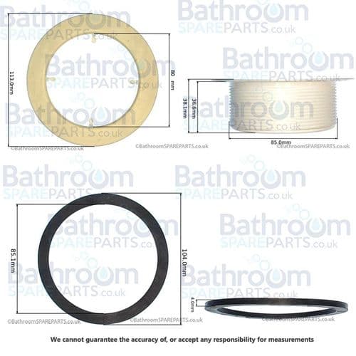Merlyn Replacement Waste Flange & Rubber Seal EBWAS001