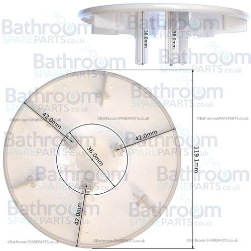 Merlyn Shower waste cover Plate White DWASCAPWHT