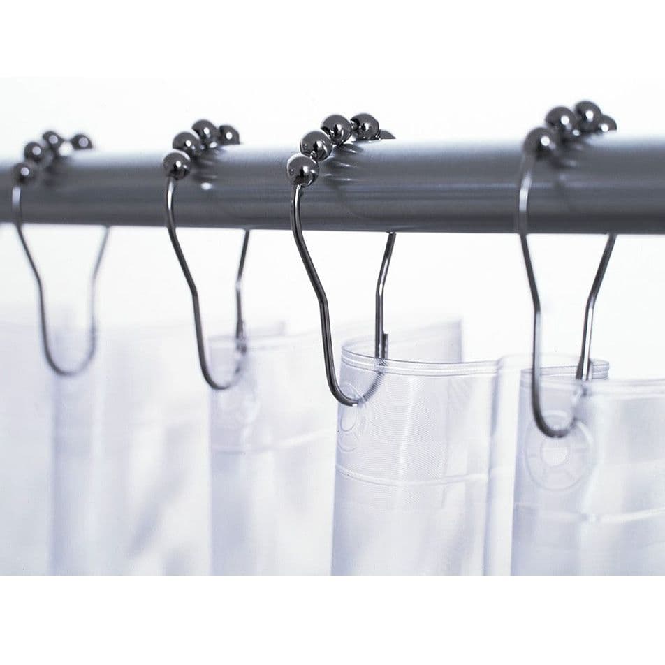 Metal Roller Ball Shower Rings x12 Silver 500504