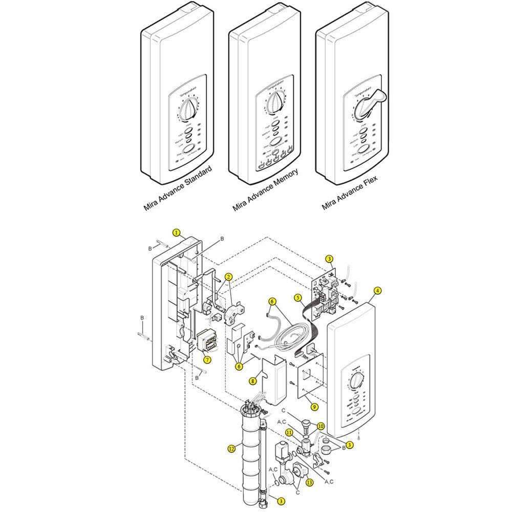 Mira Component Pack Advance Spares 406 28