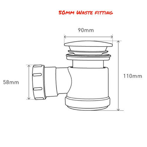 MX 50mm Hi flow Shower Waste Chrome ‎WAB