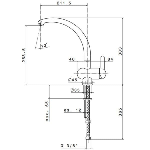 Newform Marvel Single-Lever Sink Mixer Conical And Tubular Swivel  