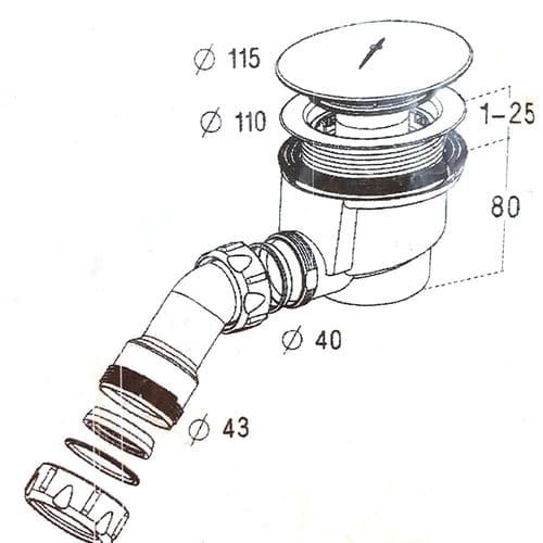 Nicoll D.90 Shower Waste & Outlet Elbow 0205721