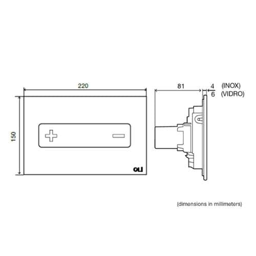 Oceania Inox Pneumatic Plate Satin Chrome 054988