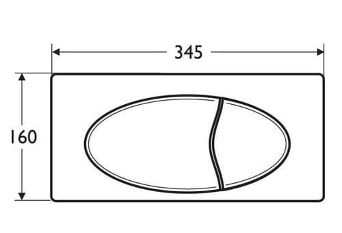 Oli Happy 2 Toilet Flushplate 345 x 160mm Chrome OL0629004