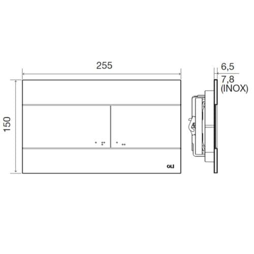 Oli Slim Dual Flush Plate Matte Black Plated OL0659056