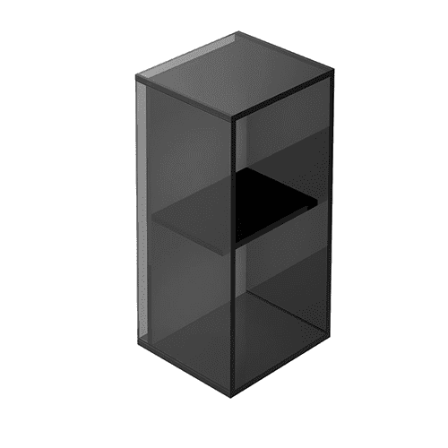 Origins Living Pier Black Glass 2 Box Rectangular Shelf - B008479