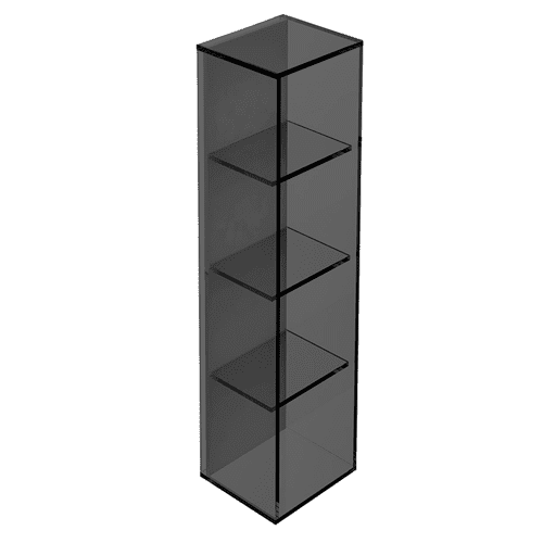 Origins Living Pier Black Glass 4 Box Rectangular Shelf - B008509