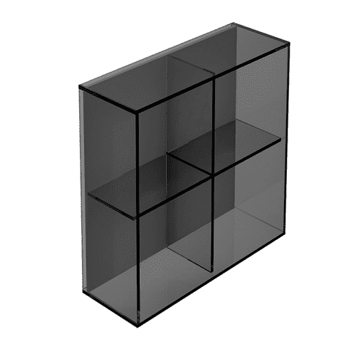 Origins Living Pier Black Glass 4 Box Shelf Square - B008530