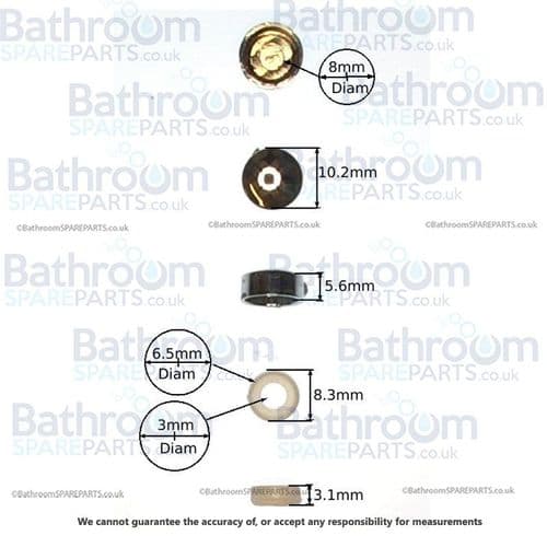 Over Bath Screen Screw Cover Cap & Washer 1-062