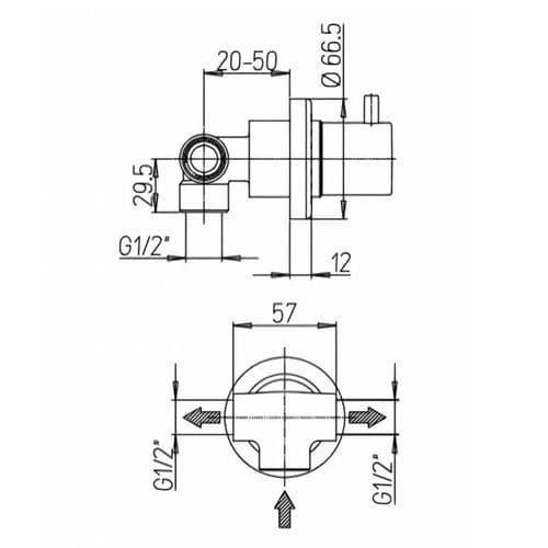 Paini Cox 2 Way Divertor Valve Chrome 78CR425