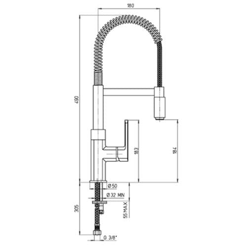 Paini Ovo Sink Mono With Spring Spout Chrome 86CR556UK