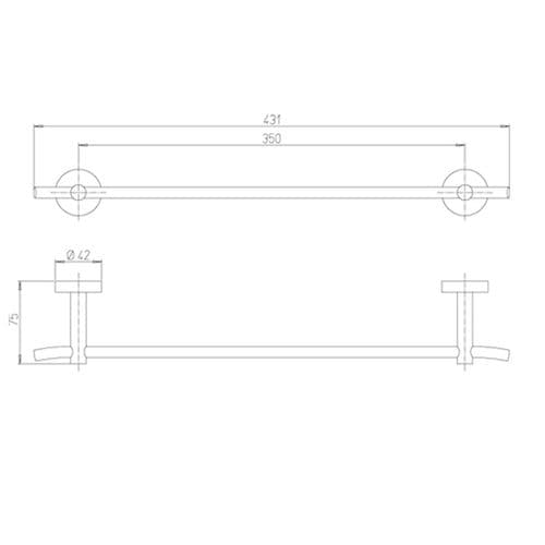 Paini Pixel Towel Rail -35cm Chrome 81CR001