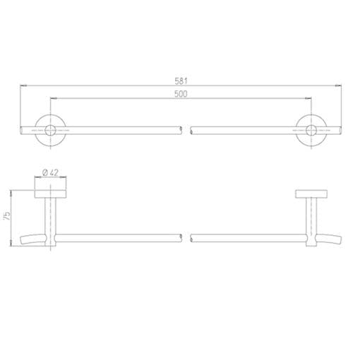 Paini Pixel Towel Rail - 50cm Chrome 81CR002