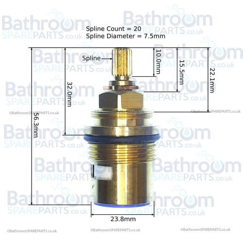 Pegler HKC30 3/4" Headwork Clockwise Close 814045