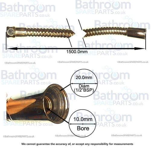 Perrin & Rowe 1.5m 13mm Shower Hose 9.28385*
