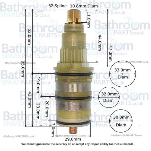 Perrin & Rowe Contemporary Thermostatic Cartridge 9.13555