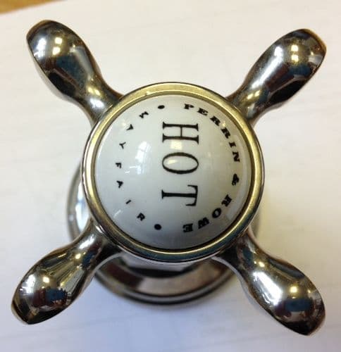 Perrin & Rowe Nickle Hot Basin Handle and Escutcheon EBPR005