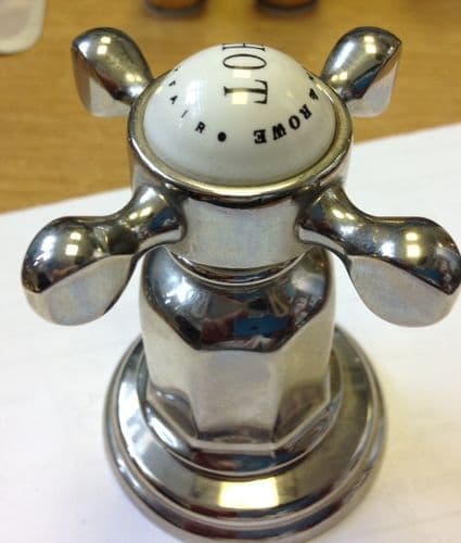 Perrin & Rowe Nickle Hot Basin Handle and Escutcheon EBPR005