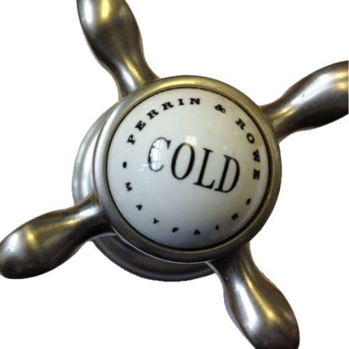 Perrin & Rowe Pewter Cold Basin Handle and Escutcheon EBPR004