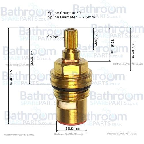 Perrin & Rowe Traditional Anti Clockwise Close Cartridge 9.13145