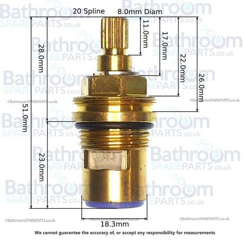 Porcelanosa 1/4" Half Turn Clockwise Close Tap Valve 100096832