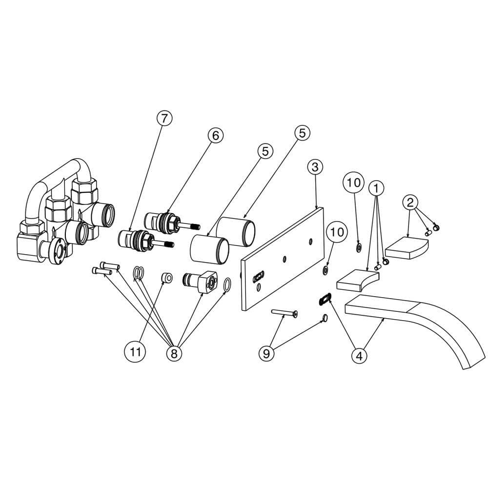 Porcelanosa Imagine Wall Mounted Basin Mixer 100038843 Spare Parts 
