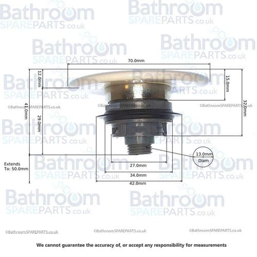 Porcelanosa Spare Ceramic For Clicker Waste 100214080