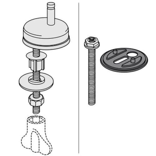 Pressalit Bottom Fix Toilet Seat Hinge Set D09999