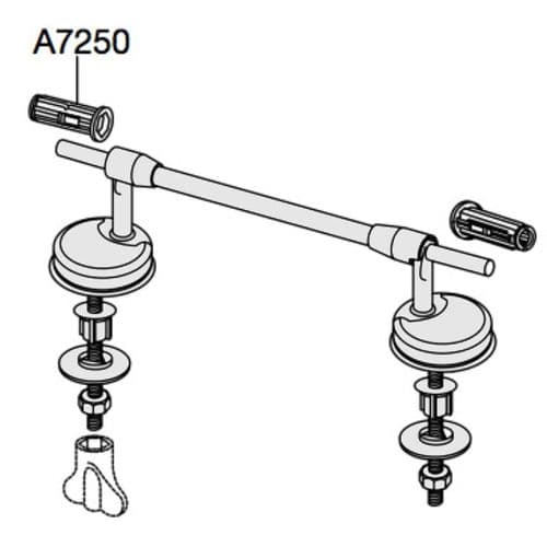 Pressalit Institutional Universal Bottom Fixing Toilet Seat Hinge Set BV7999