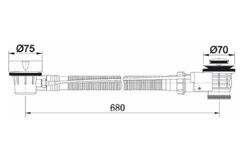 Pura Bath pop up waste chrome BP105