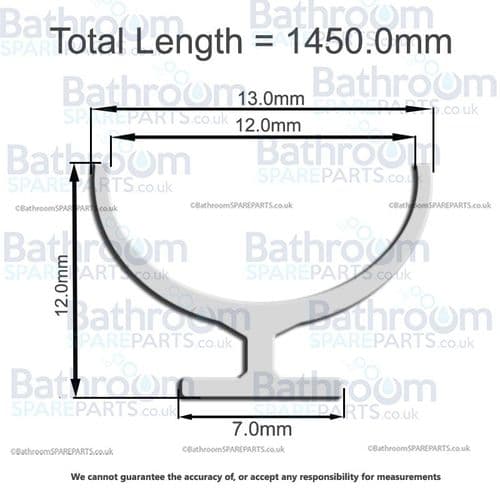 Pura Bathrooms Vertical Door Seal PBAHINGESEALNEW