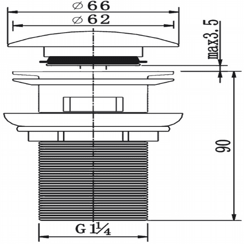 Pura Deluxe Basin Clicker Waste Slotted CB100CP
