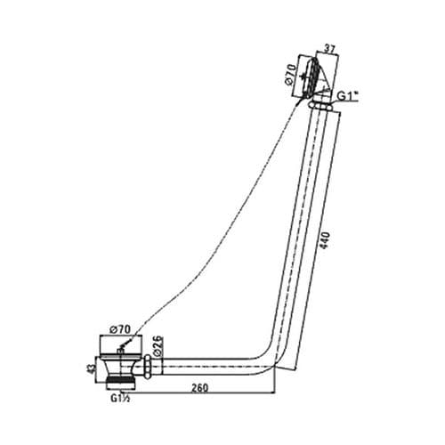 Pura Exposed Bath and Chrome Overflow With Parking Plug BW105EX