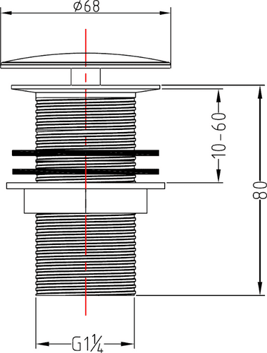 Pura Free flow basin waste unslotted FF100