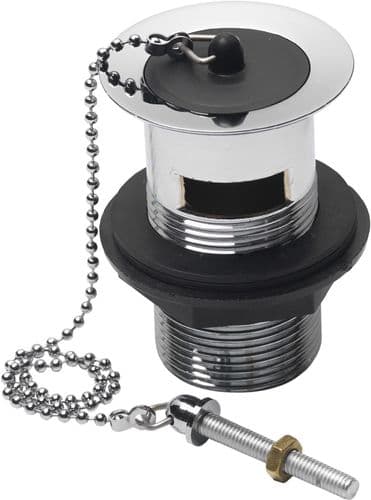 Pura Luxury basin waste with black plastic plug slotted BW101