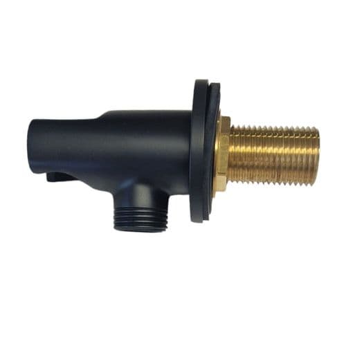 Pura Round Matt Black Wall Outlet Elbow with Bracket KI120AMB