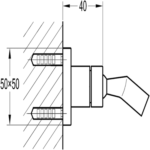 Pura Square Brass Wall Bracket Handset Holder FVKI118
