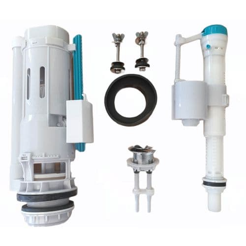 Pura Toilet Fitting Kit Dual Flush Valve, Fill Valve, Button, Fixings: 1076COMCF2415