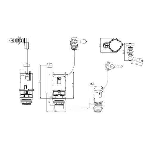 R&T A2432 1 1/2" Dual Flush Valve With 340 Cable With A24326 Alloy Ceramic Handle AF042700-0002