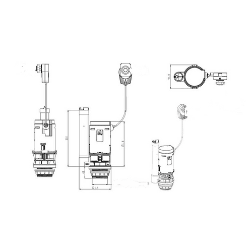 R&T A2432 1 1/2" Dual Flush Valve With 440 Cable  A24326 AF042700-0006