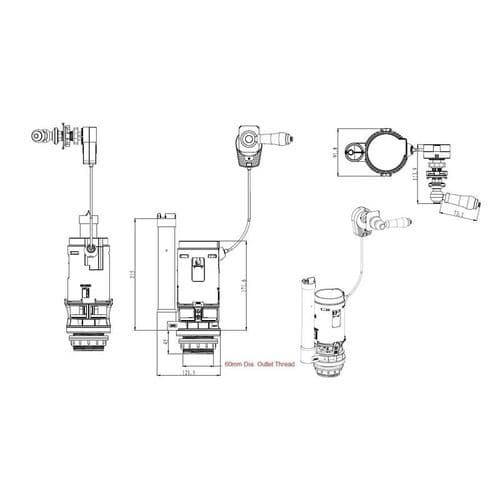 R&T A2432 1 1/2" Full Flush Valve With 440 Cable With A24326 Alloy Ceramic Handle AF042700-00SP