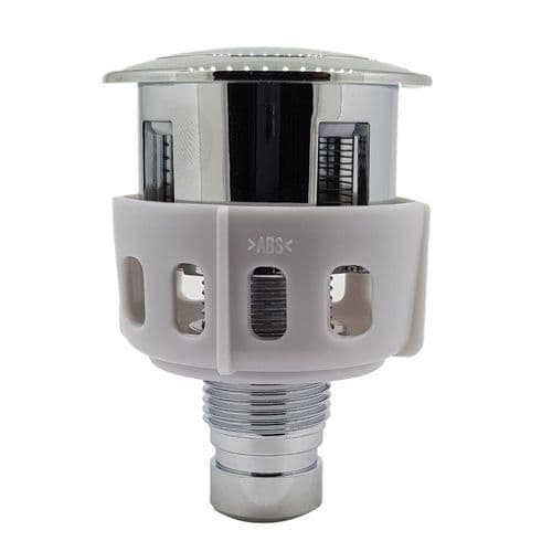 R&T A2432 2" Dual Flush Valves 300mm Steel Cable With A243221 Chrome Round Push Button AF042700-0001