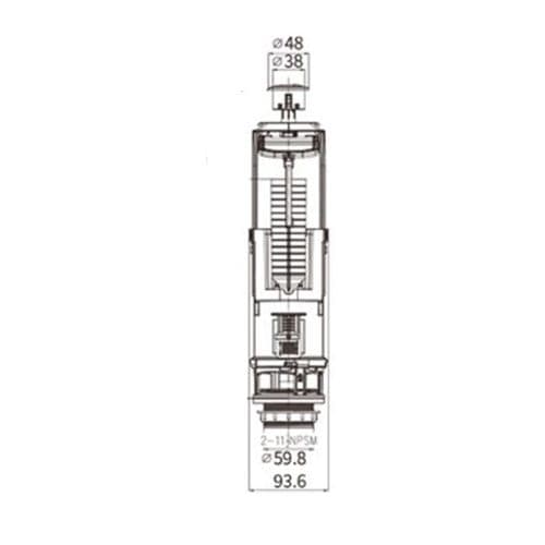 R & T A2706 Bracket Type Dual Flush Valve Flush Valve AF042700-0009